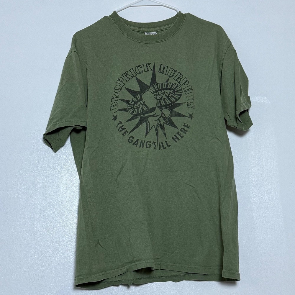 Dropkick Murphys Y2K T-Shirt The Gangs All Here Graphic Tee Olive Green L
